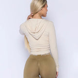 Pchee Bum Zipper Hoodie (Beige)