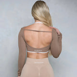 Pchee Bum Open Back Sports Crop Top (Coco)