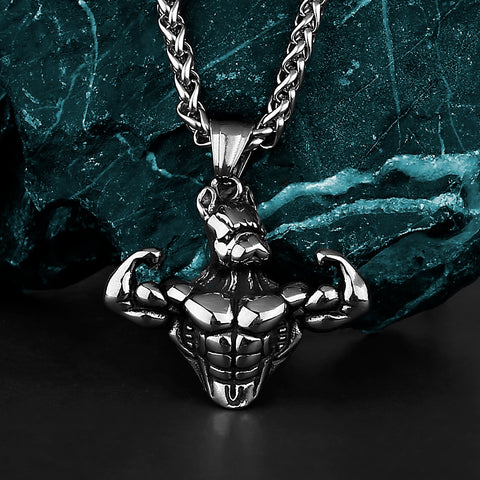 Retro Muscle Dog  Pendant  316L Stainless Steel Pendant Necklace