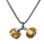 Dumbbell Pendant Necklace Stainless Steel