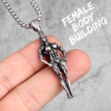 Female Bodybuilder Necklace Pendant