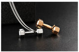 Dumbbell Fitness Pendant Necklace